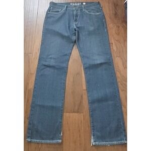 Guess Men's Sz 34x32 Blue Lincoln Slim‎ Straight Fit Stretch Denim Jeans